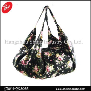 2015 cheapest flower printing beauty canvas weekender bag