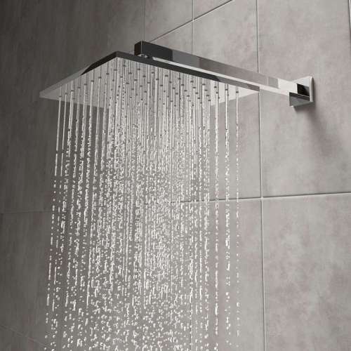 Water saving adjustable water pressure rectangle overhead shower