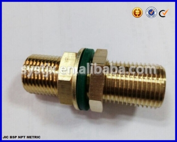 China supplier threaded brass pipe fitting with oring