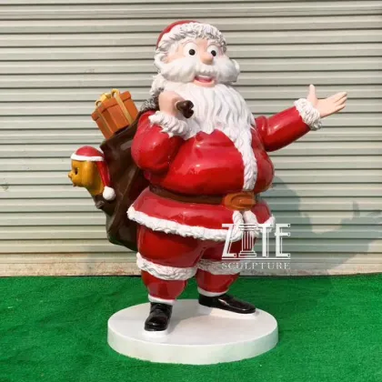 Custom outdoor resin gift sculpture fiberglass christmas decorations statue