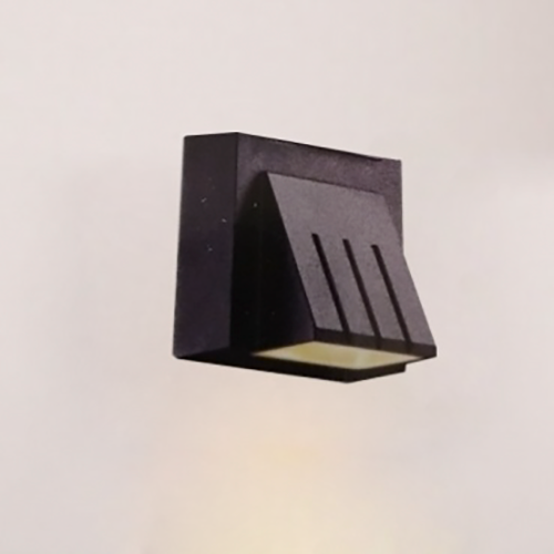 3W Striped Aluminum Black outdoor in wall lights