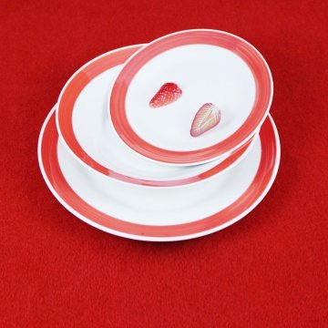 Color Rim Round Shape Ceramic Plate/Tableware