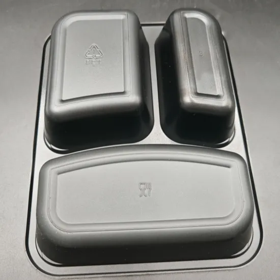 Black CPET Bento Tray Deli containers food grade