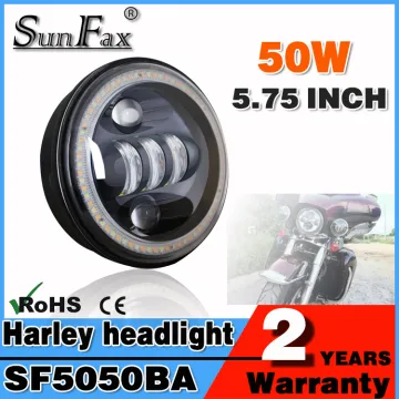 Factocy Promotion! 5.75" 50w Hi/Lo beam led headlight, motorcycle headllight halo ring led driving light for harley
