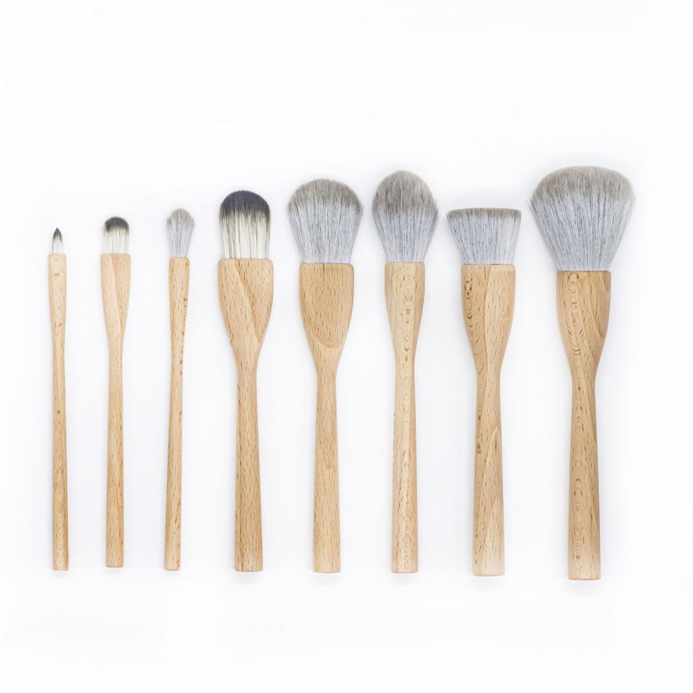 8-9 pcs Natural wood Makeup Brush Set