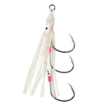 2 Set Luminous Slow Jigging Squid Skirt with Triple Assist Hooks