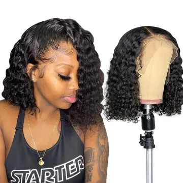 Afro Kinky Curly Human Hair Bob Wigs Hd Full Lace Front Wig Raw Indian Virgin Natural Human Hair Transparent Lace Frontal Wig
