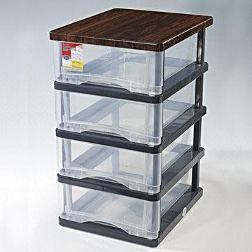 Plastic Premium Drawers, 4 Drawers, Knock-down
