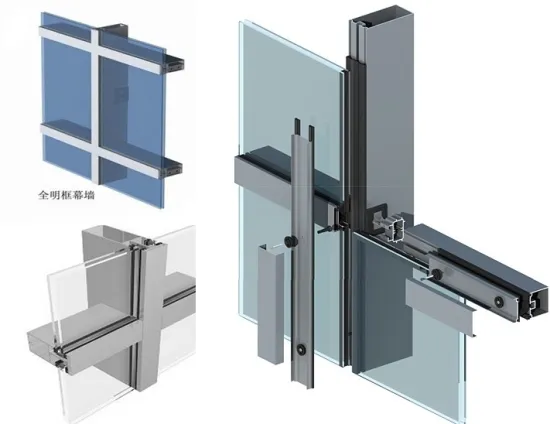 Customized Latest Design Aluminum Profiles for Curtain Wall