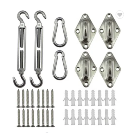 6mm fixing rigging hardware Stainless Steel Square Sun Shade Sail Hardware Kits