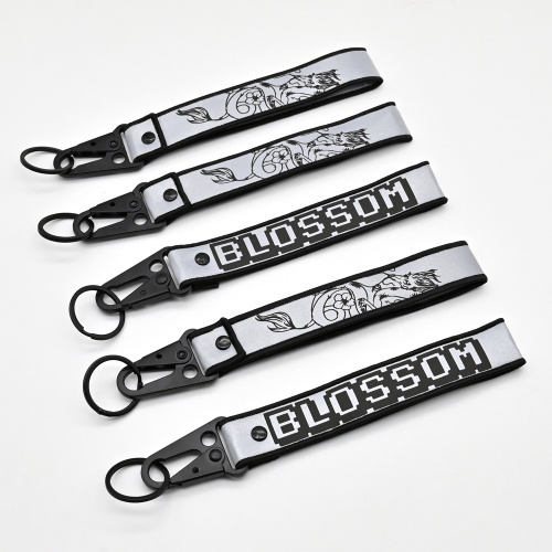 Reflective Anime Custom Carabiner Lanyard Wrist Strap
