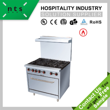 6 gas burner with gas oven(with rear plate)