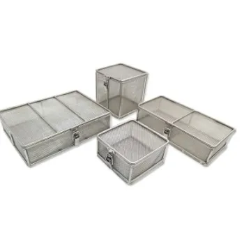 Disinfect Basket: Metal Wire Mesh Stainless Steel Perforated Sterilization Basket