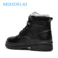 MIXIDELAI High Quality Genuine Leather Men Boots Winter Waterproof Ankle Boots Men's Boots Outdoor Working Snow Boots Men Shoes