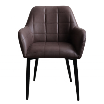 Durable Cafe PU Chairs for Dining Room and Leisure with Armrest and Backrest