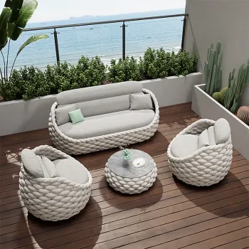 Fulin Best Selling Lazy Waterproof Rattan Garden Outdoor Sofa Set