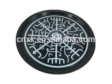 PS/ABS Dia 36cm Plastic round black barware serving tray/anti-skid anti-slip tray