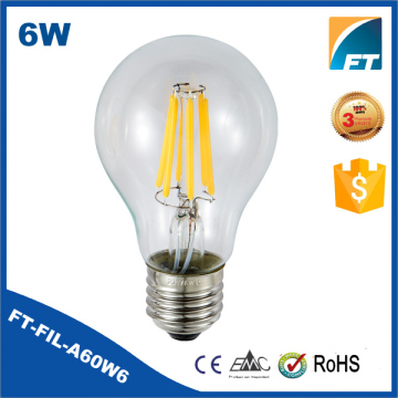FT-FIL-A60W6 6W E27 AC100-240V LED Filament Bulb