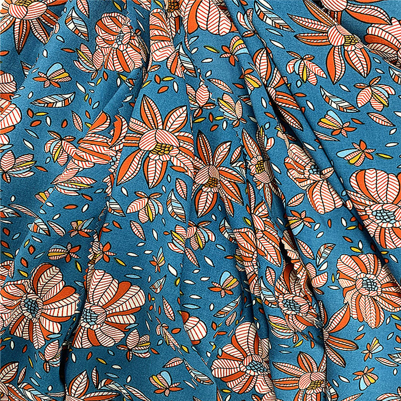 Breathable 100 Rayon Material Ladies Summer Dress Fabric 3