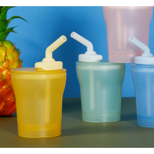 Toddlers Silicone Drinking Training Sippy Cup with Straw