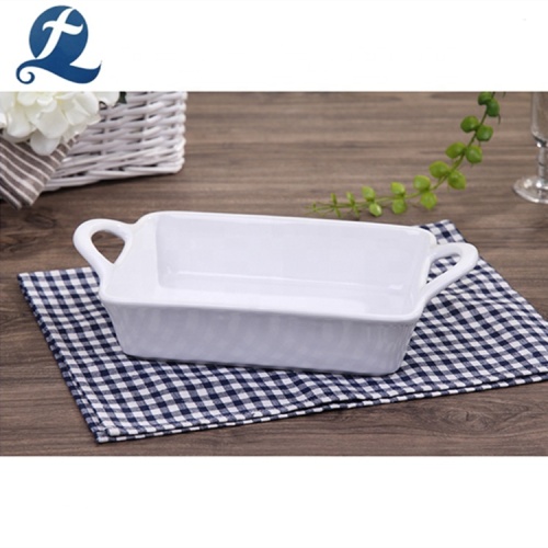 High quality square ceramic tray baking bakeware