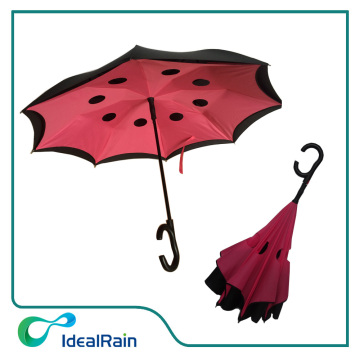 Parapluie inversé automatique de parapluie inversé de double couche