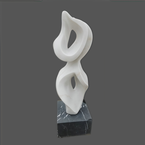 Contemporary Abstract White Marble Sculpture
