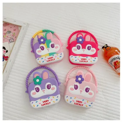 Cute Rabbit Silicone Handbag - Fashionable Gift Bag for Kids