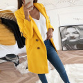 Elegant Wool Long Blend Female Outerwear Coat