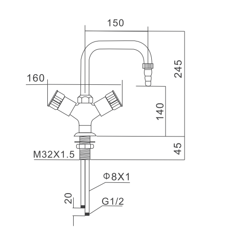 Mixer Faucet Laboratory Equipment