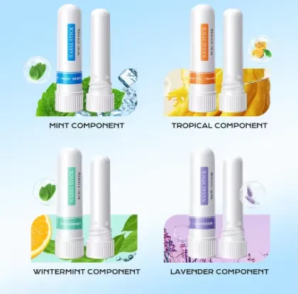 Private Brand Quick Relief Clears Stuffy Nose Breathe Easy Refreshing Essential Oils Aromatic Menthol Nasal Inhaler Sticks