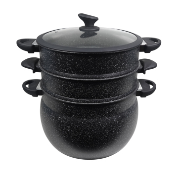 Black Big Couscousier Non-Stick Cookware Set