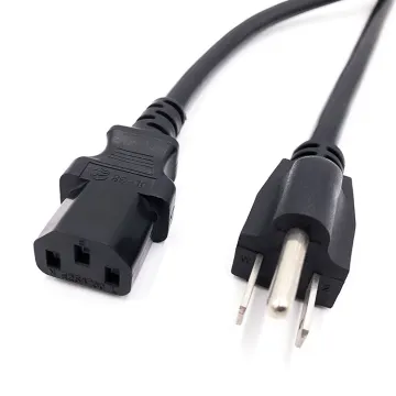 US Standard 3-Prong Power Cord: American Electrical Outlet Connector