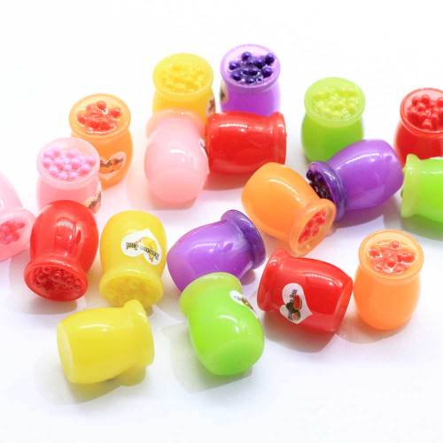 Simulation Mini Fruit Jam Cup Shaped 3D Resin Cabochon For Handmade Craft Decoration Desk Ornaments Charms