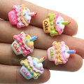 Cute Dollhouse Birthday Cake Resin Flat Back Cabochons Phone Case Decoration DIY Scrapbooking Craft Accessories
