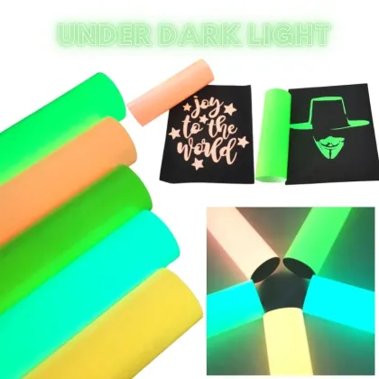 SINAMAY custom transfer film luminous heat transfer vinyl printing glow in dark