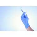 Sarung tangan nitril biru non steril bebas bubuk