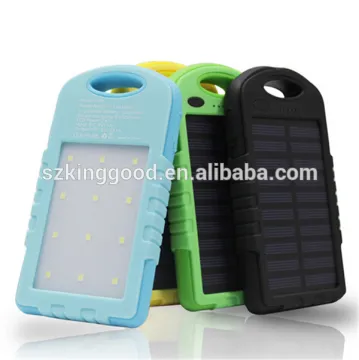 Power Bank 5000mAh Portable Solar Powerbank Mobile Phone Battery Charger Pack with LED Light