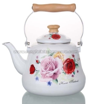 2.5L new style enamel kettle with wooden handle