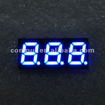 Small Size 0.28 Inch Ultra Blue 7 Segment Triple LED Digital Display