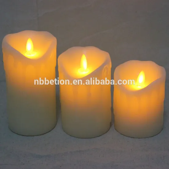 Dripping Wax moving flame wick led candles with timer Chrismas Led Candles with tearing flameless moving wick led candles