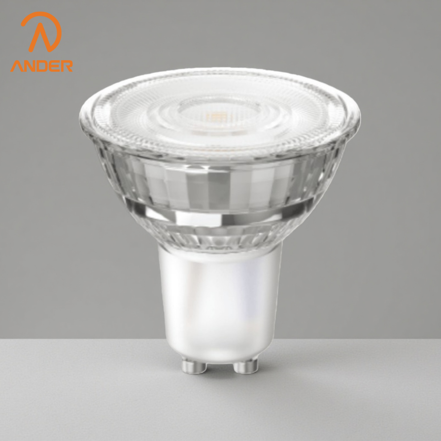 مصباح كشاف زجاجي GU10 ذو سطوع قابل للتعديل مع CRI عالي