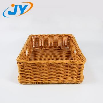 手織り食品安全長方形のパンバスケット