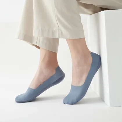 Men's Fashionable No Show Boat Socks: Ice Silk, Breathable, and Anti-Bacterial