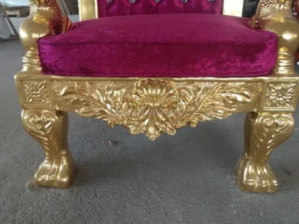hotel furniture gold frame wood king queen throne