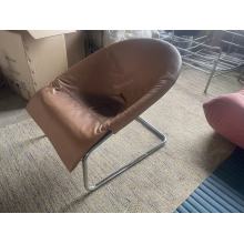 fauteuil de design moderne en cuir brun en cuir biologique