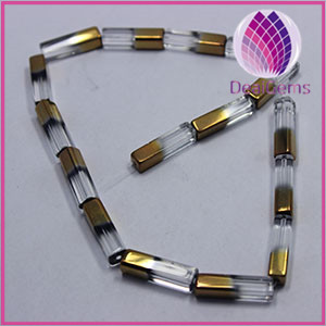 2014 NEW Bead copper-plated glass clear 20x5mm square tube