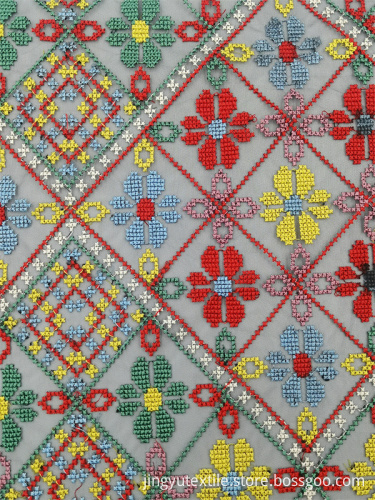 Lace Ribbon Embroidered Fabric