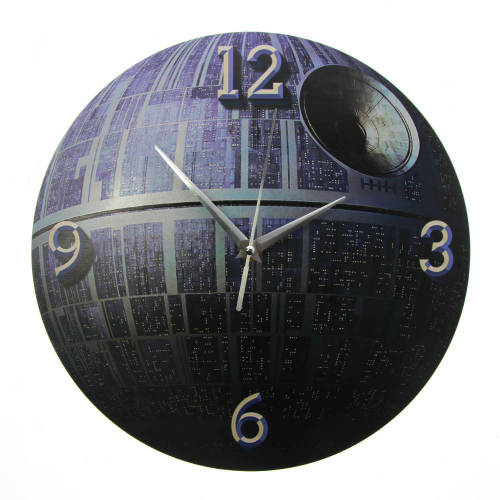 Death Star Pattern Round 3D Wall Clock Fictional Mobile Space Sations Kids Bedroom Decor Modern Non-ticking Planet Wall Clock