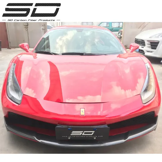 N Style Dry Carbon Fiber Front Bumper Lip for Ferrari 488 GTB